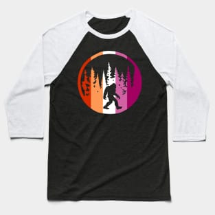 Lesbian Flag Bigfoot Baseball T-Shirt